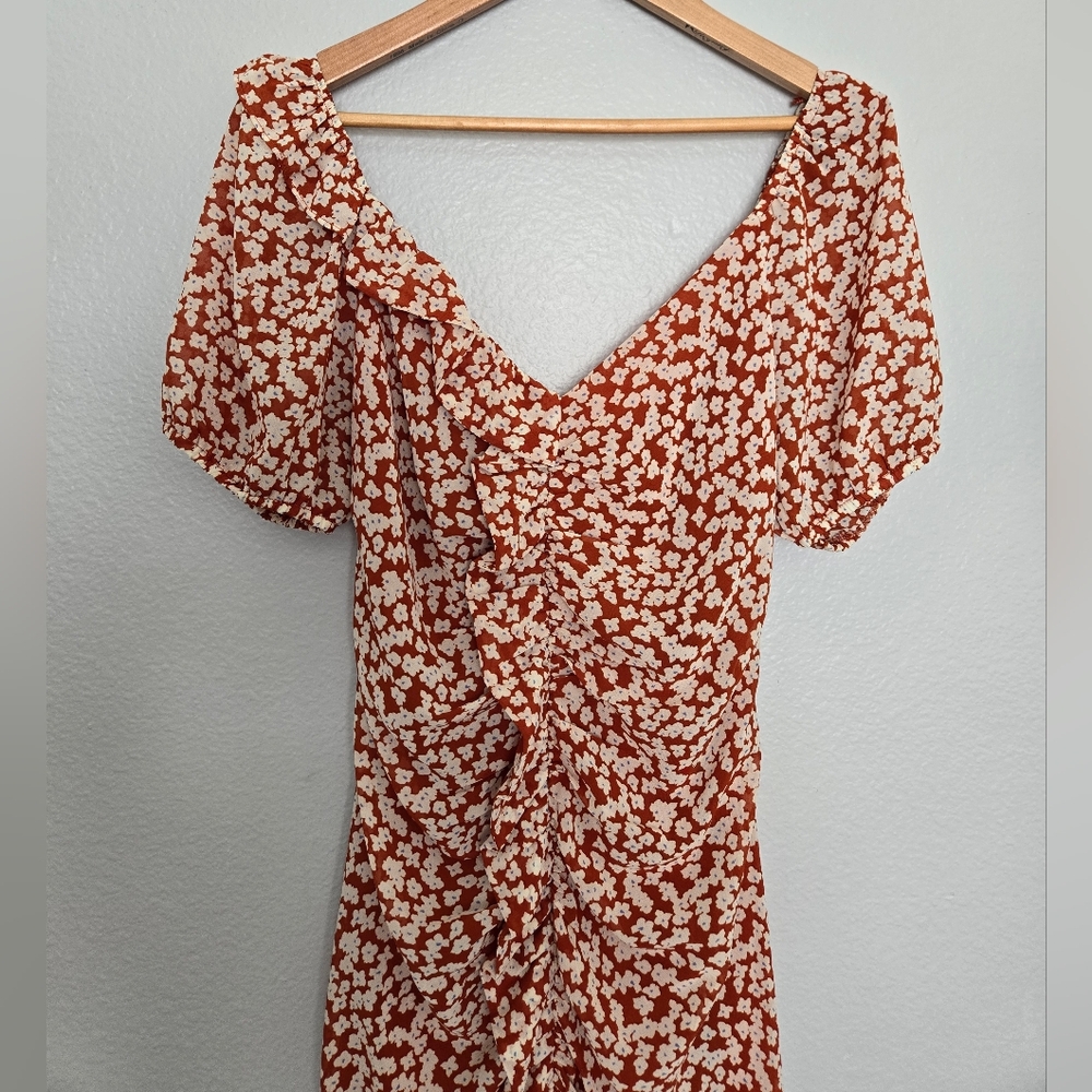 ASTR the label shirred ruffle dress